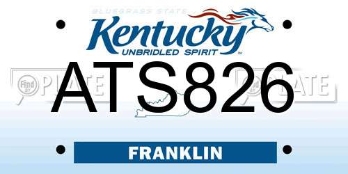 ATS826 Kentucky License Plate