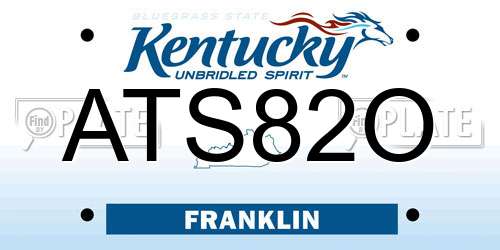 ATS82O Kentucky License Plate