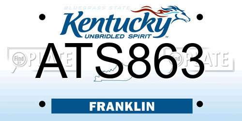 ATS863 Kentucky License Plate