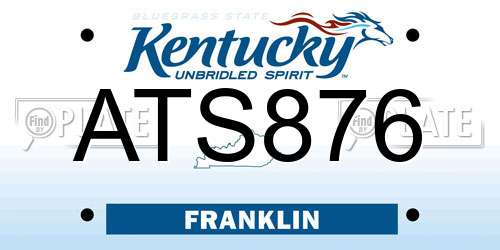 ATS876 Kentucky License Plate
