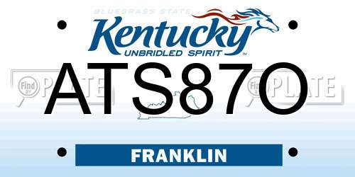 ATS87O Kentucky License Plate