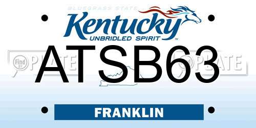 ATSB63 Kentucky License Plate