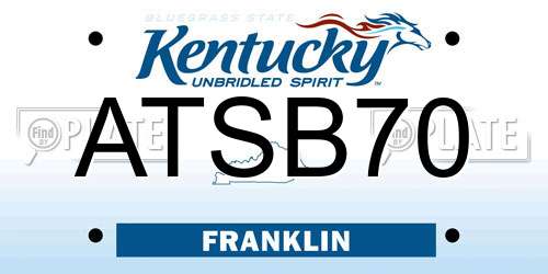 ATSB70 Kentucky License Plate