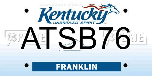 ATSB76 Kentucky License Plate