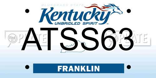 ATSS63 Kentucky License Plate