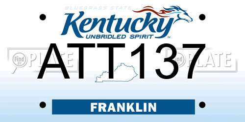 ATT137 Kentucky License Plate