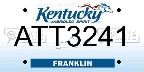 ATT3241 Kentucky License Plate