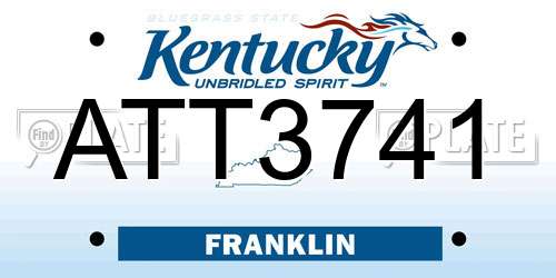 ATT3741 Kentucky License Plate