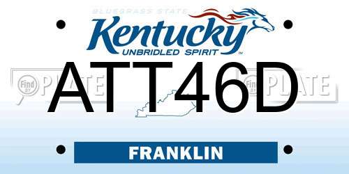 ATT46D Kentucky License Plate