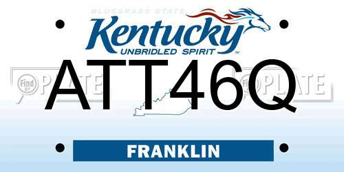 ATT46Q Kentucky License Plate