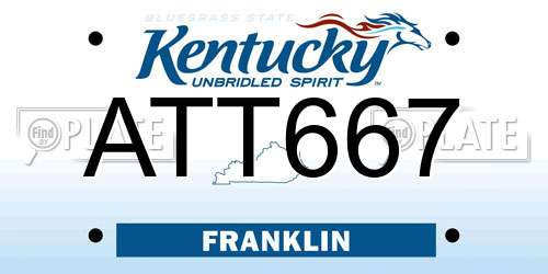 ATT667 Kentucky License Plate
