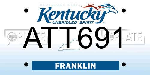 ATT691 Kentucky License Plate