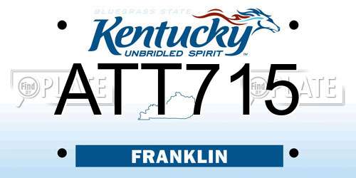 ATT715 Kentucky License Plate