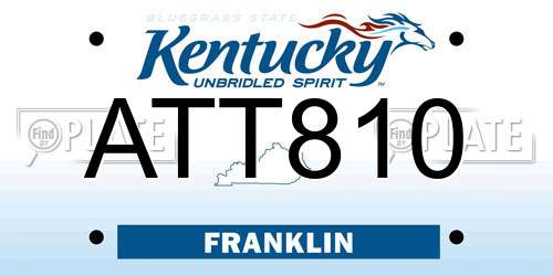 ATT810 Kentucky License Plate