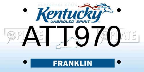 ATT970 Kentucky License Plate