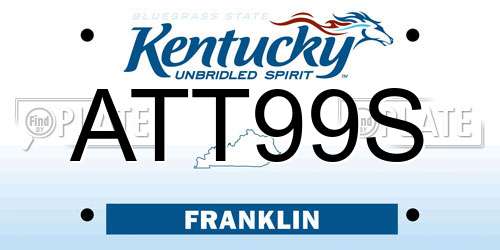 ATT99S Kentucky License Plate