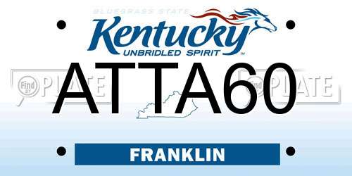 ATTA60 Kentucky License Plate