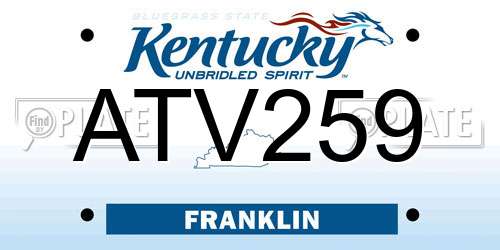 ATV259 Kentucky License Plate