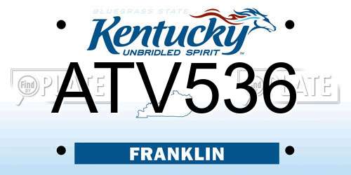 ATV536 Kentucky License Plate