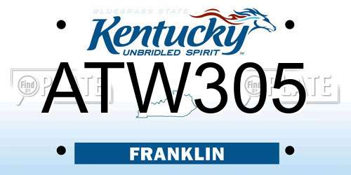 ATW305 Kentucky License Plate