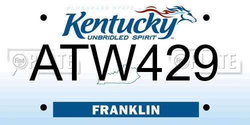 ATW429 Kentucky License Plate