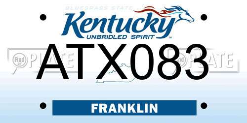 ATX083 Kentucky License Plate
