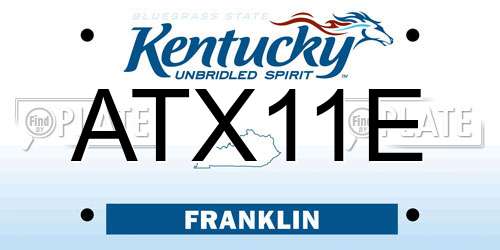ATX11E Kentucky License Plate