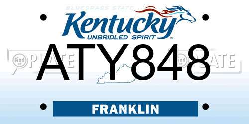 ATY848 Kentucky License Plate