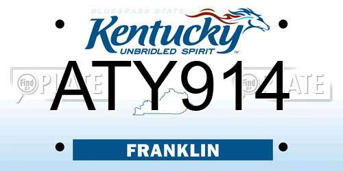 ATY914 Kentucky License Plate