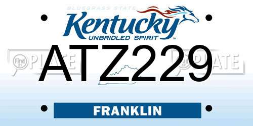 ATZ229 Kentucky License Plate