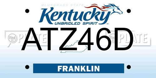ATZ46D Kentucky License Plate