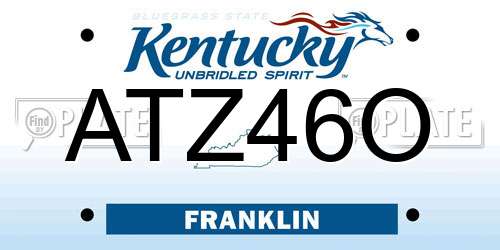 ATZ46O Kentucky License Plate