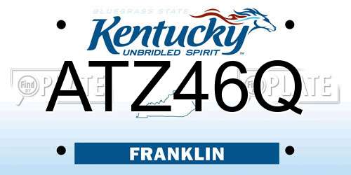 ATZ46Q Kentucky License Plate