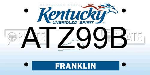 ATZ99B Kentucky License Plate