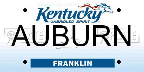 AUBURN Kentucky License Plate