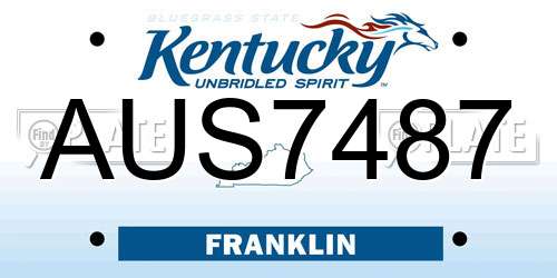 AUS7487 Kentucky License Plate
