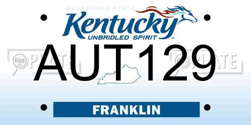 AUT129 Kentucky License Plate