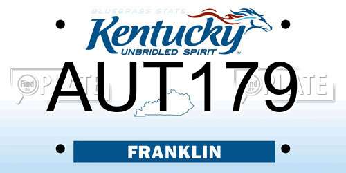 AUT179 Kentucky License Plate