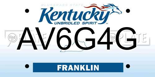AV6G4G Kentucky License Plate