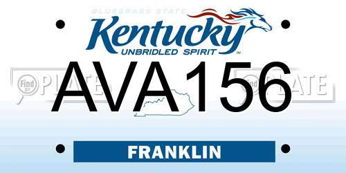 AVA156 Kentucky License Plate