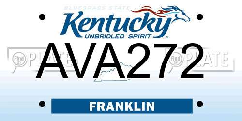 AVA272 Kentucky License Plate