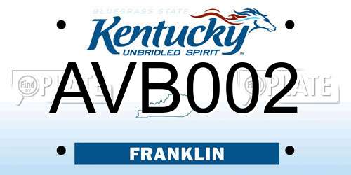 AVB002 Kentucky License Plate