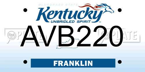 AVB220 Kentucky License Plate