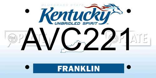 AVC221 Kentucky License Plate