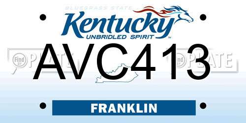 AVC413 Kentucky License Plate