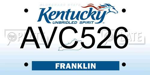 AVC526 Kentucky License Plate