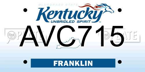 AVC715 Kentucky License Plate