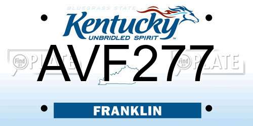 AVF277 Kentucky License Plate