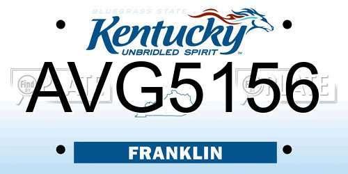 AVG5156 Kentucky License Plate