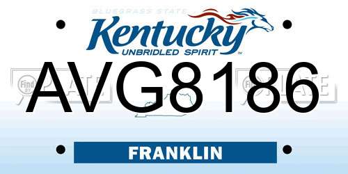 AVG8186 Kentucky License Plate